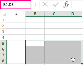 selecting multiple cells in excel for mac