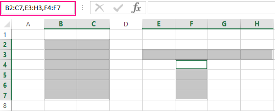 non-adjacent ranges select.