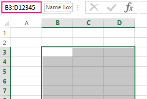 set the range of cells.