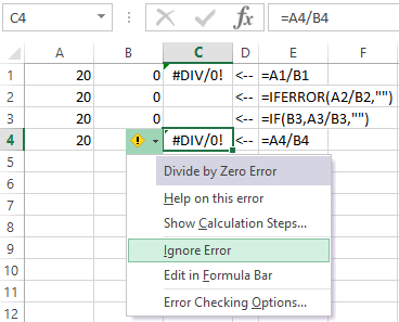 How To Remove Errors In Excel Cells With Formulas