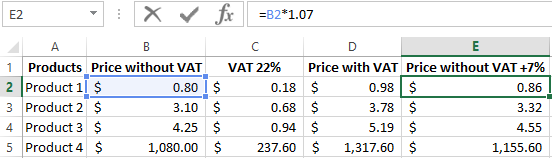 VAT + 7%.