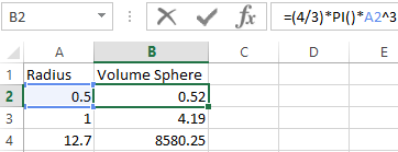 Calculating The Formula Of Volume And Area In Excel