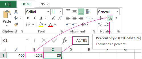 Way Of Calculating The Percentage From The Sum Of Numbers In Excel