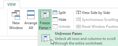 Freeze Panes.