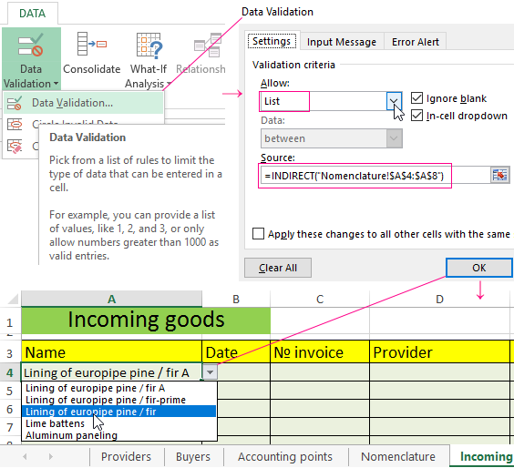 Data Validation.