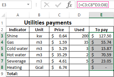 subtotals.