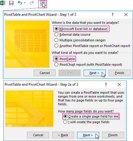 Microsoft Excel list or database.