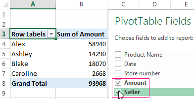 next pivot table.