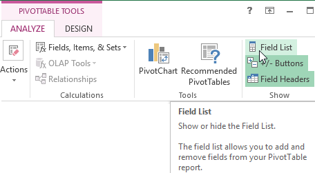 pivot table tool