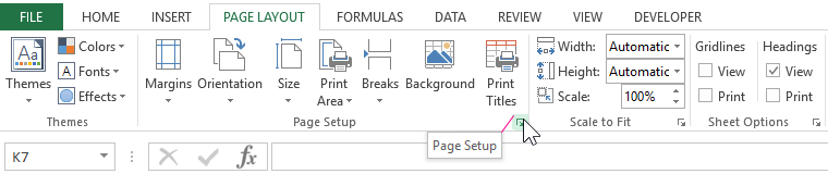 print table header in each excel page