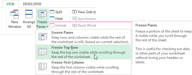 unhide first column in excel