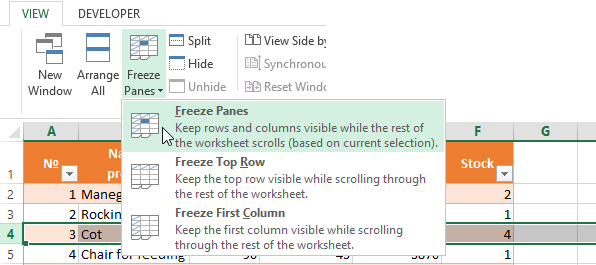 How To Fix A Row And Column In Excel When Scrolling