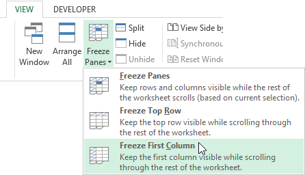 freeze top rows in excel 2010