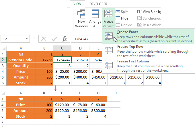 how-to-fix-a-row-and-column-in-excel-when-scrolling