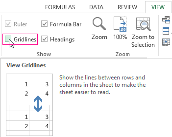 why are grid lines grayed out excel for mac