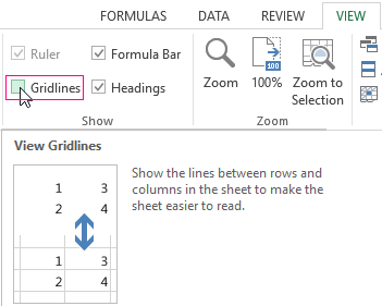 Hide Gridlines.