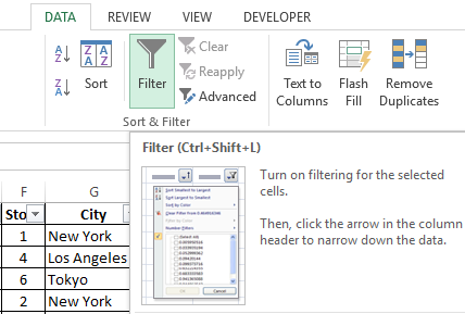 advance filter excel how many rows