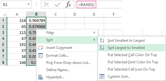Sorting The Data In Excel In Rows And Columns Using Formulas