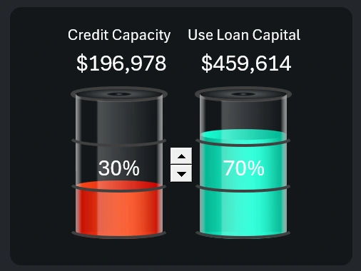 Two-barrel infographic in Excel