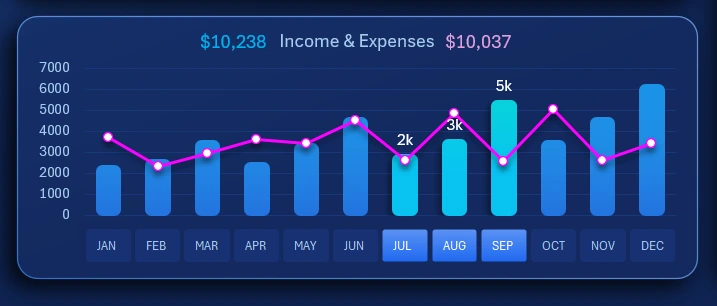 Interactive income and expense chart