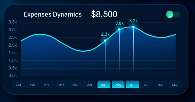 Dashboard for Comparative Analysis of Income and Expenses