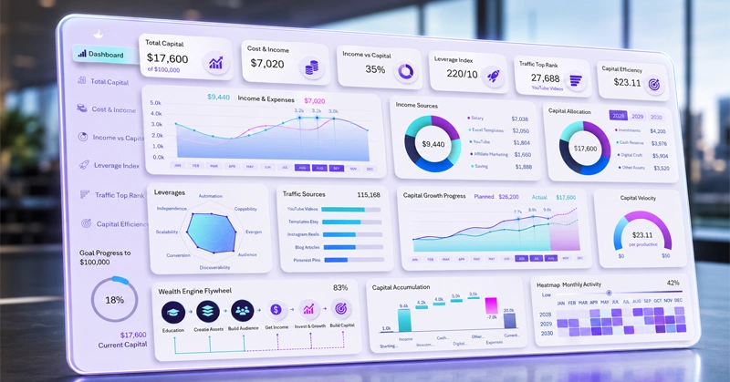 Excel Шаблон дашборда для накопления капитала
