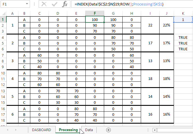 worksheet Processing.