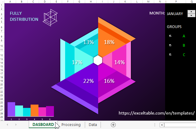 pie chart excel template