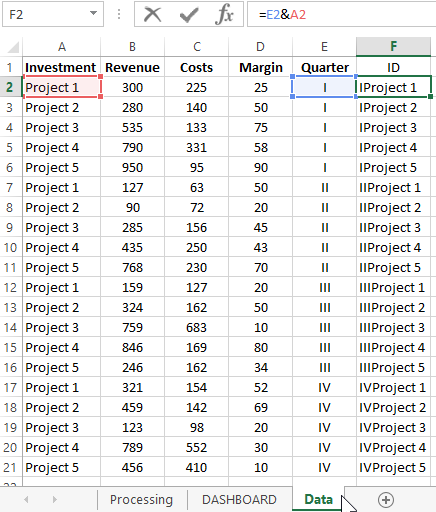 in data template.