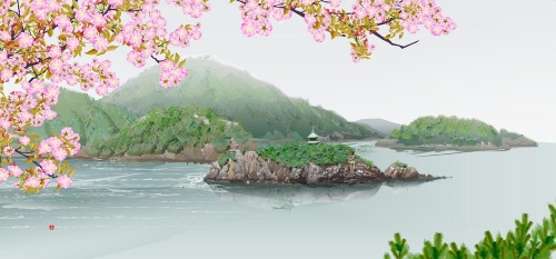 Painting island Tatsuo Horiuchi.