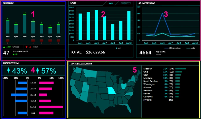 Excel dashboard visualization system .