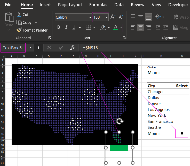 Creating a chart with a map