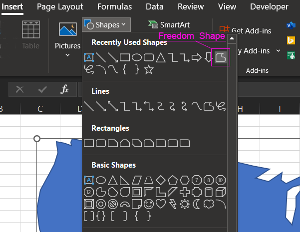 Freedom Shape tool