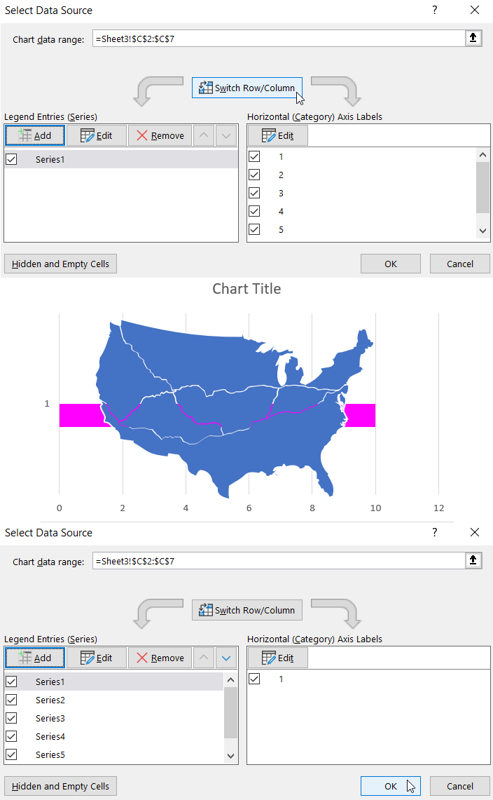 XY axis value selector