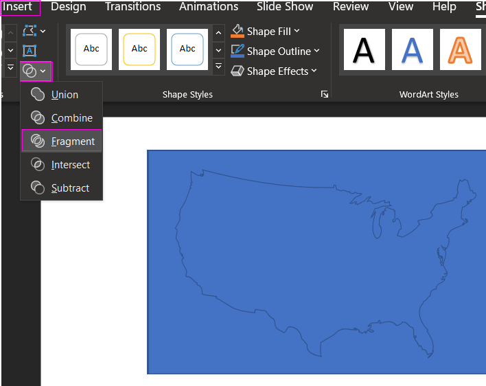 Cutting out shapes in MS PowerPoint