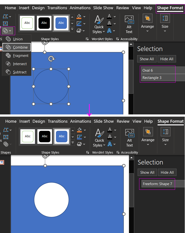 Advanced features of the PowerPoint editor