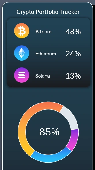 Cryptocurrency selection menu