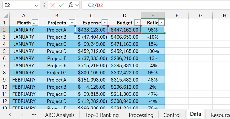 Smart Excel Table MyData