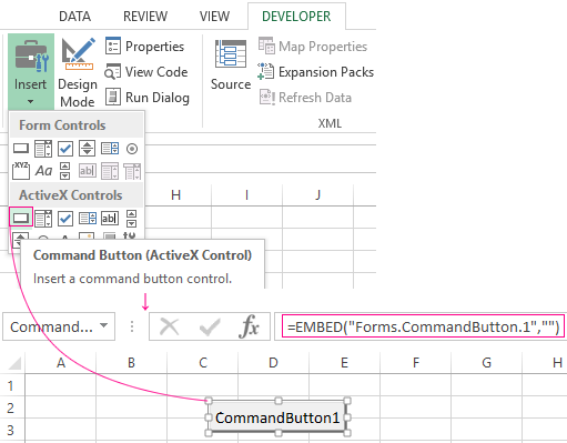 command button excel not working