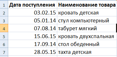 Пример приходной накладной.