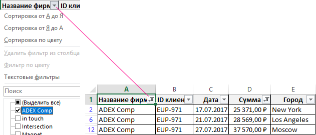 Название фирмы.