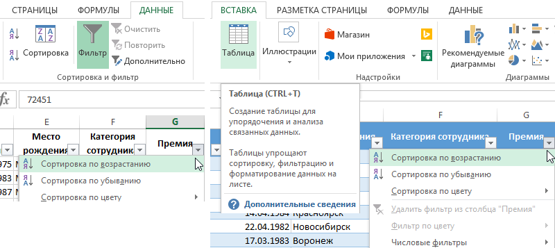 По скольким ключевым словам можно сортировать базы данных в эксель 2007