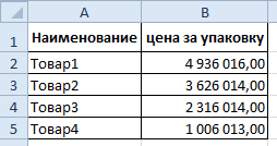 Исходные цены в прайсе.