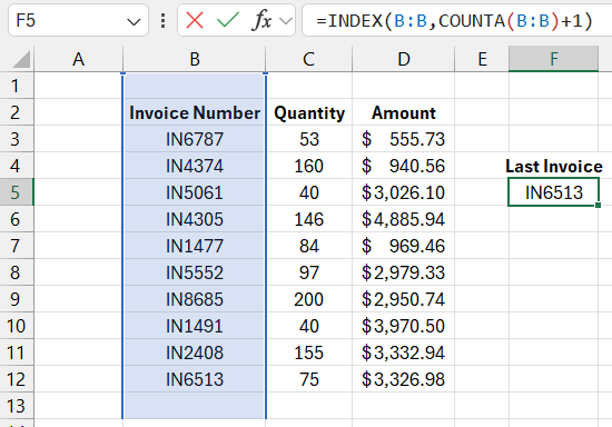 INDEX and COUNTA.