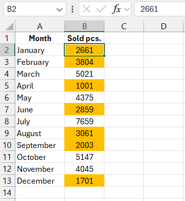 Conditional formatting with a formula.