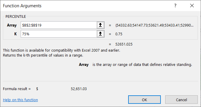 PERCENTILE.