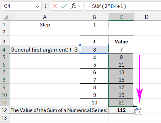 Argument values calculations.