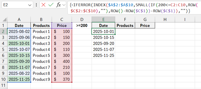 Selection formula