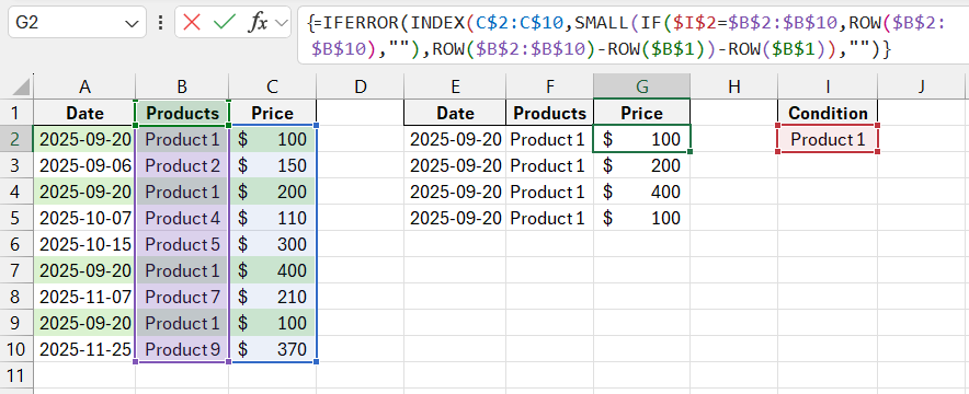 Product selection