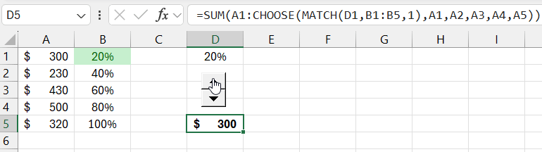 Example with SUM